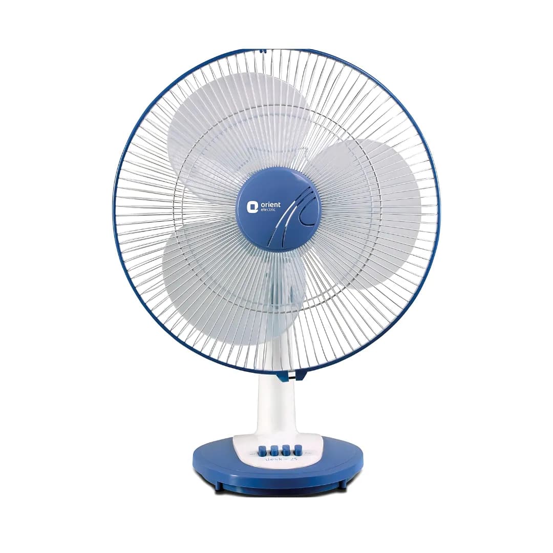 Orient Electric Desk-25 (400 MM) White With Blue Table Top Fan