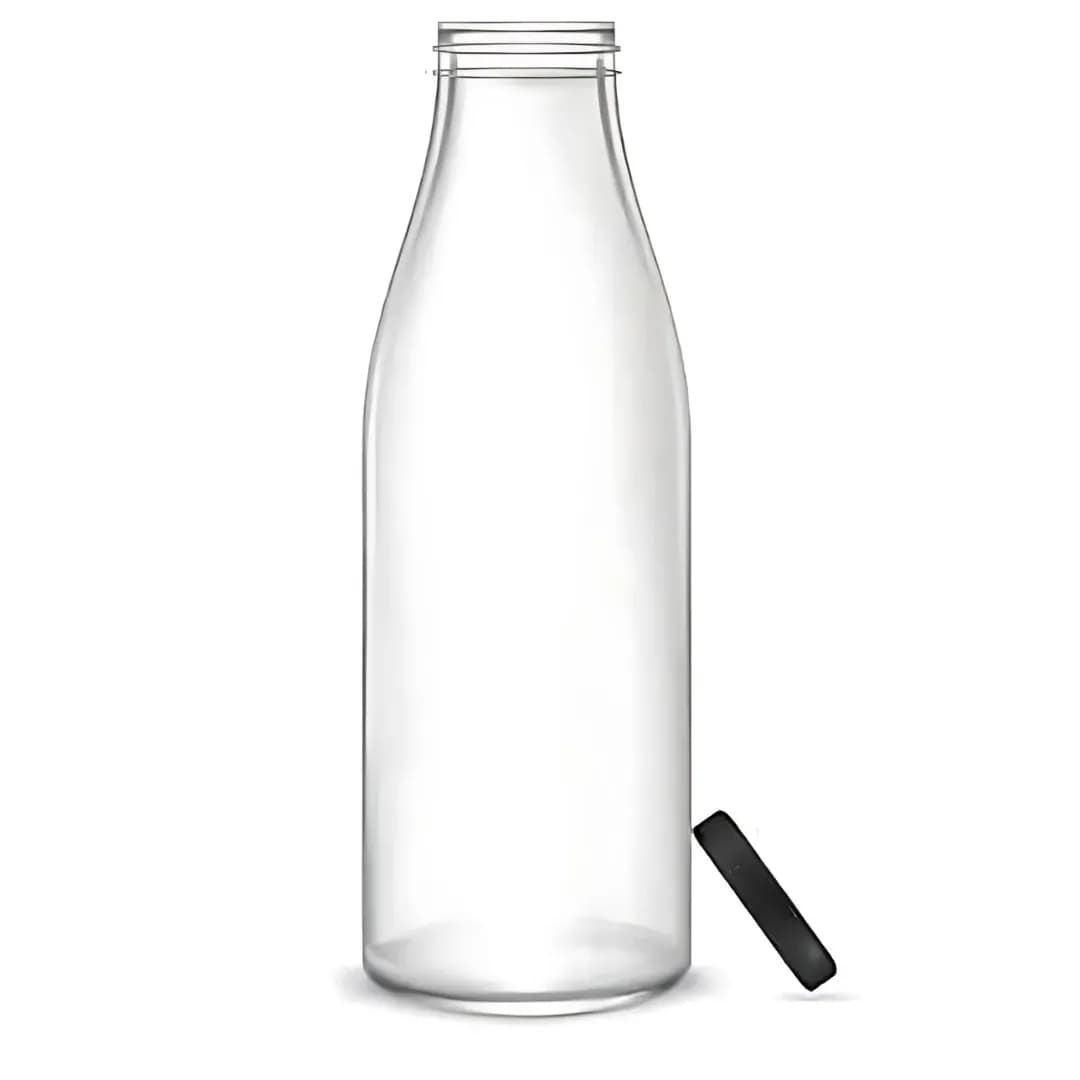 Milk Glass Bottle With Airtight Black Lid 500ml