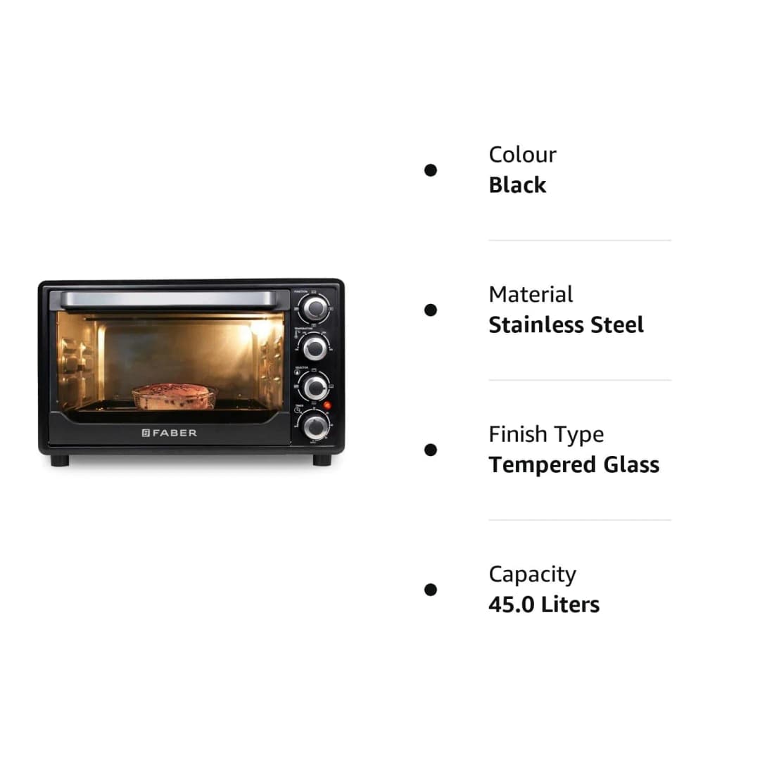 Faber Microwave Oven Fotg BK 45 Ltr Oven Toaster Grill Black