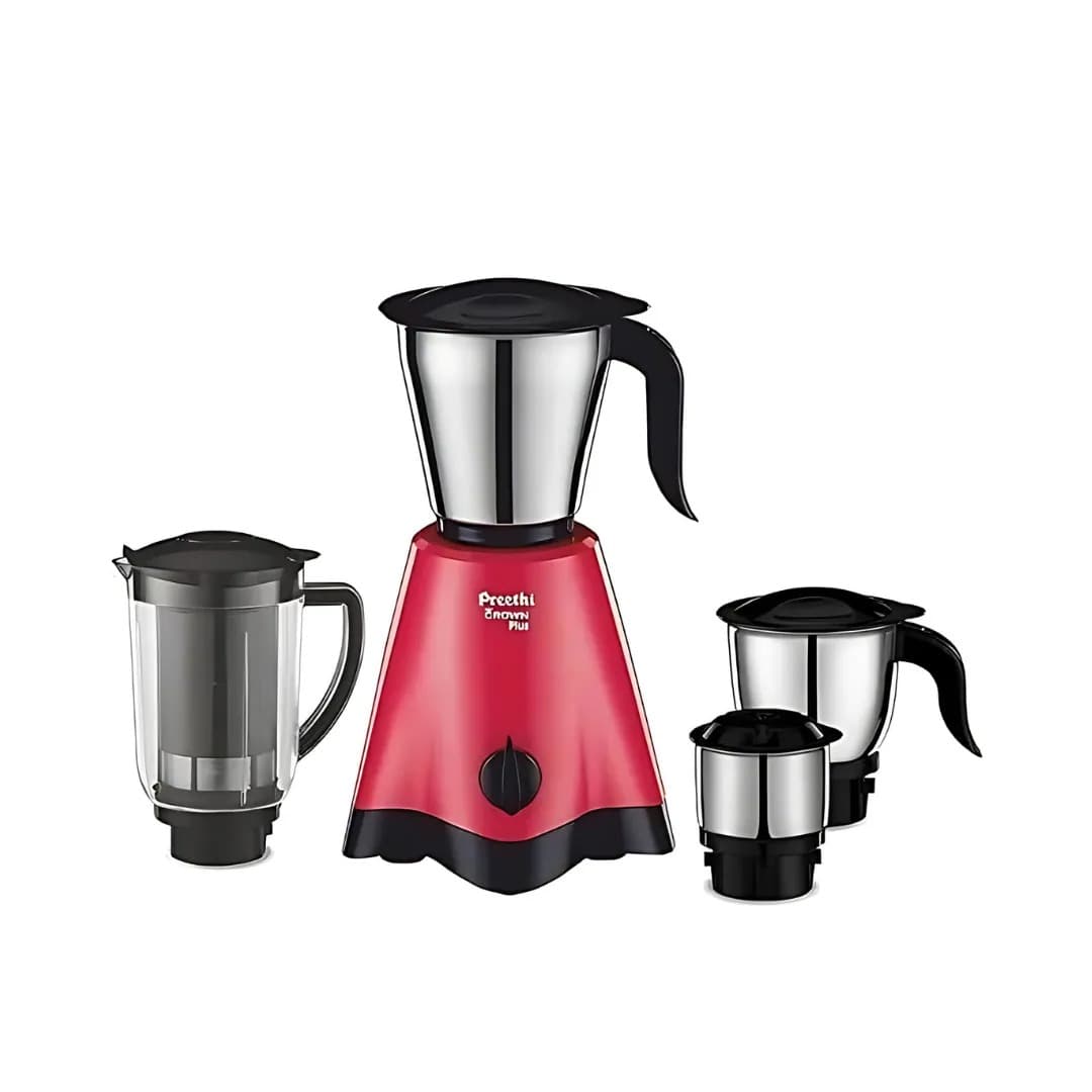 Preethi Crown Plus 600 W Mixie Red & Black 4 Jars (MG-258)