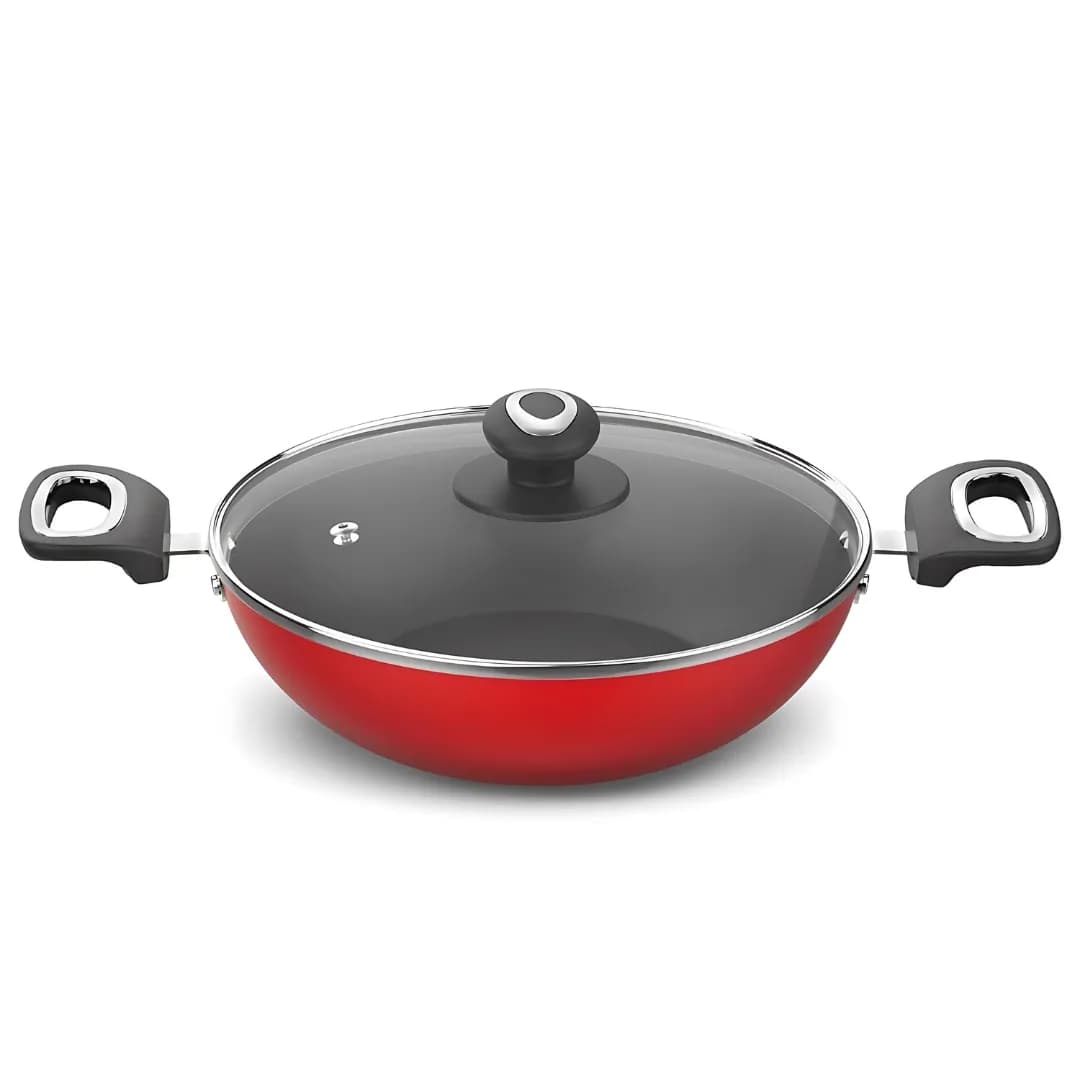 Preethi Dura Non Stick Kadai 26 CM ( Red - Kadai )