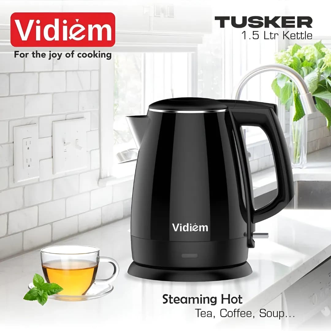 Vidiem Tusker Electric Kettle 1.5 Ltr 1500 W ( Black )