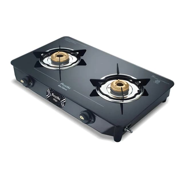 Preethi Alya Glass Top 2B Black - Gas Stove