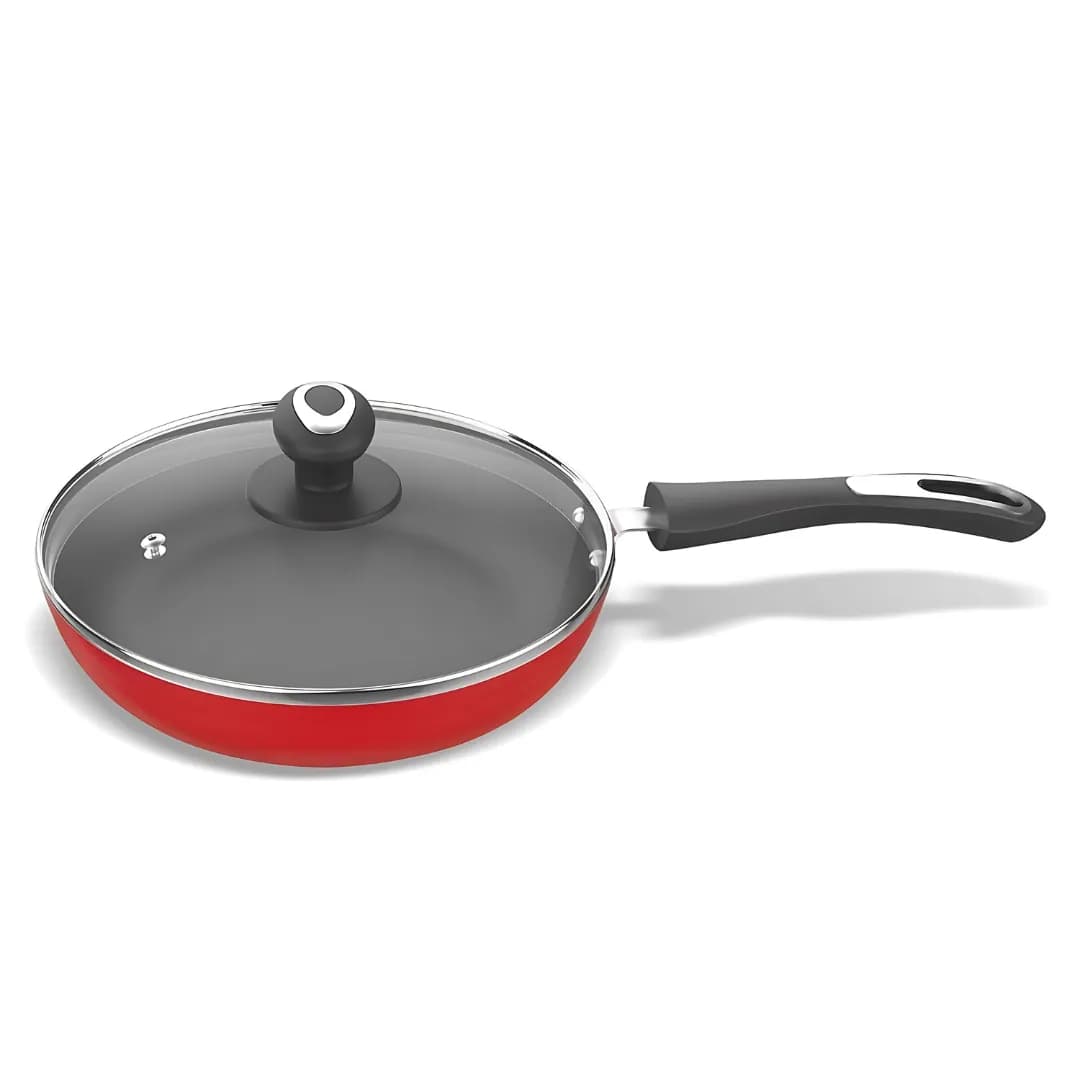 Preethi Dura Non Stick Fry Pan 26 CM ( Red - Fry Pan )