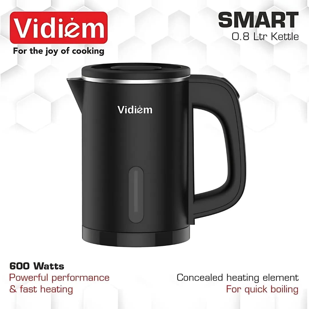 Vidiem Smart Electric Kettle  0.8 Ltr 600 W ( Black )