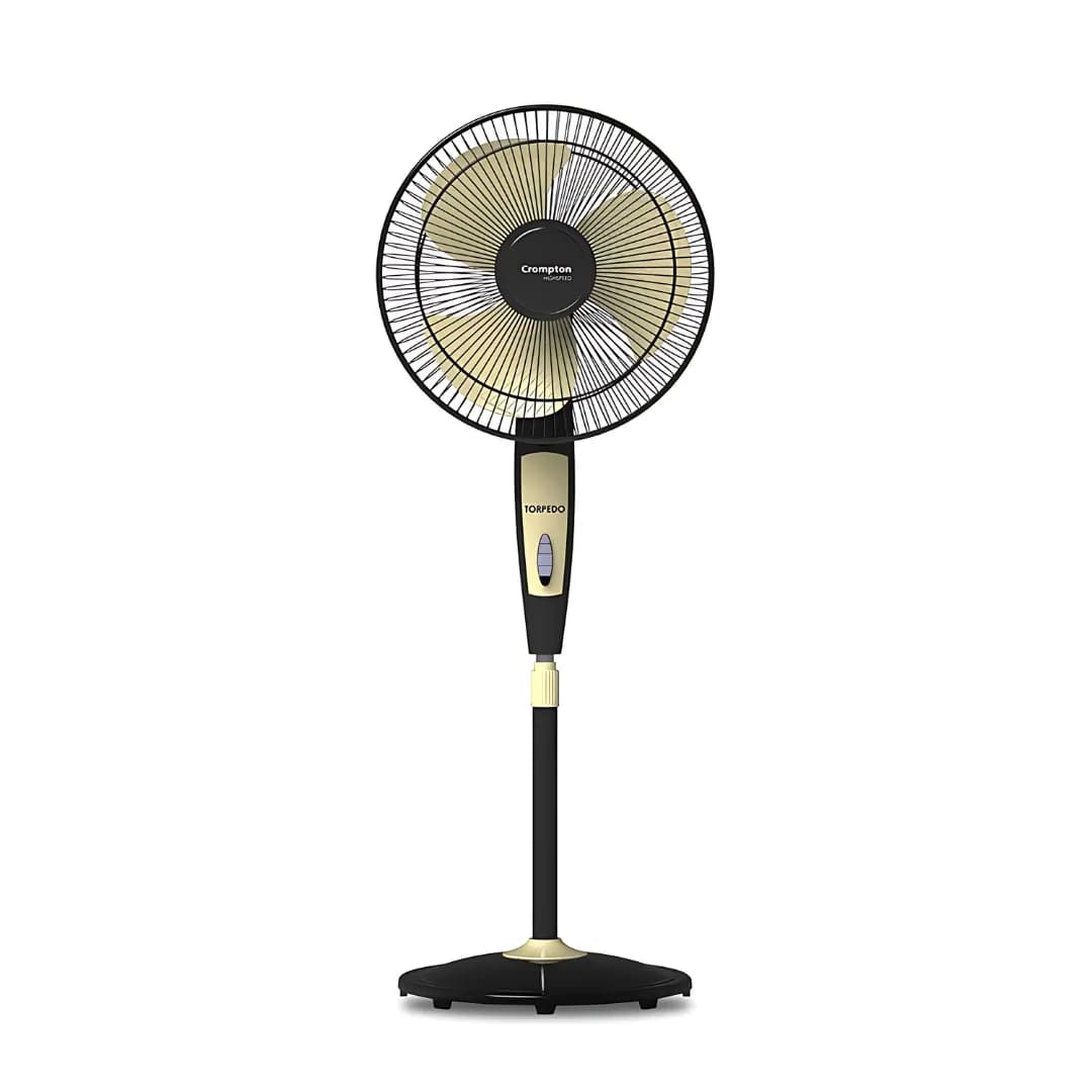 Crompton HighSpeed Torpedo (400 MM) Black With Yellow Pedestal Fan