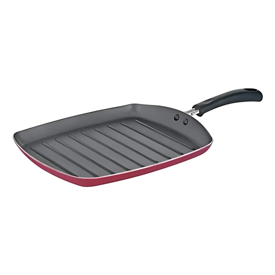 Premier Non Stick Aluminium Grill Fry Pan 25 X 30 CM ( Red - Fry Pan )