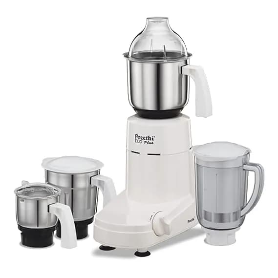 Preethi Eco Plus 750 W Mixie White With 4 Jars