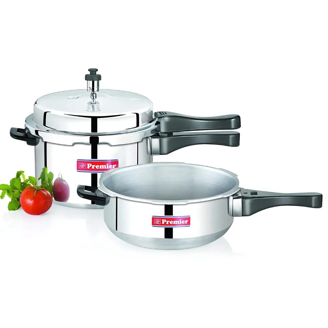 Premier Aluminium Pressure Cooker 5 Ltr & Pressure Pan Small Combo Pack (SG518)