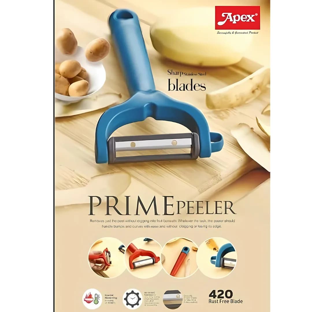 Apex Prime Peeler Stainless Steel With Plastic Handle Blue