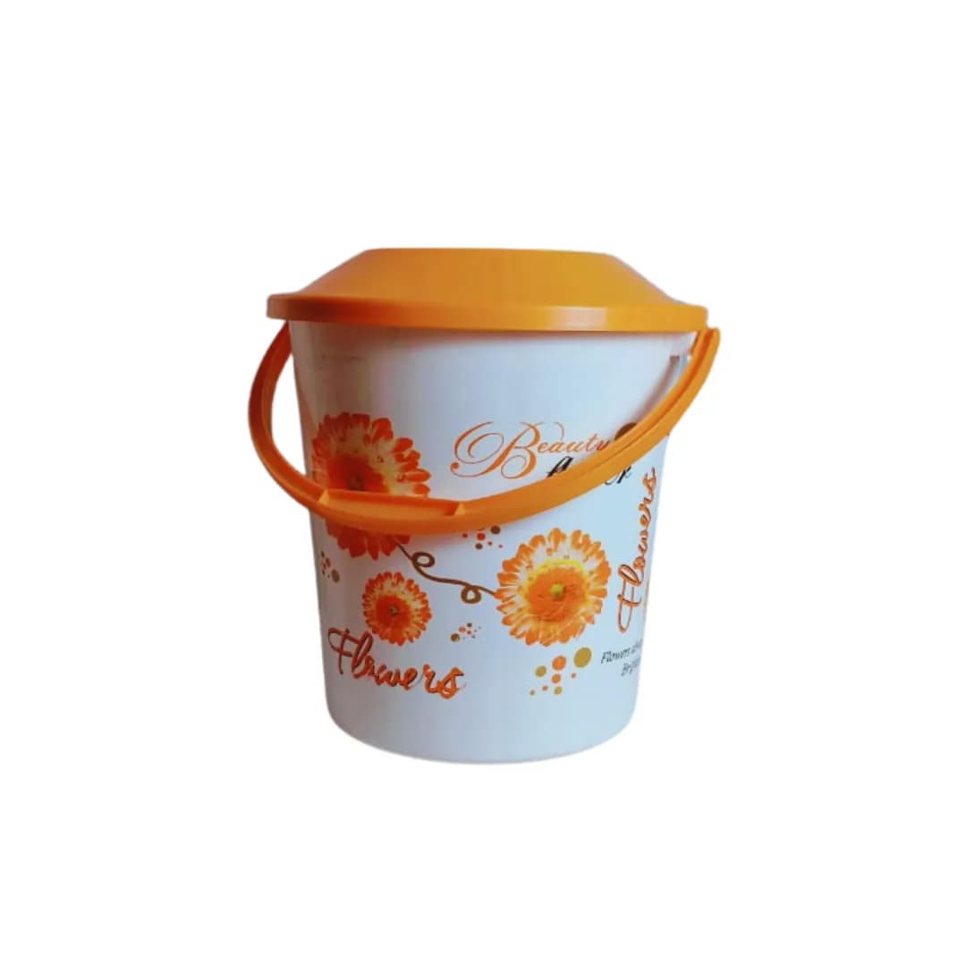 ECO Sun Shine Orange Flowers Design Bucket - 13 Ltr