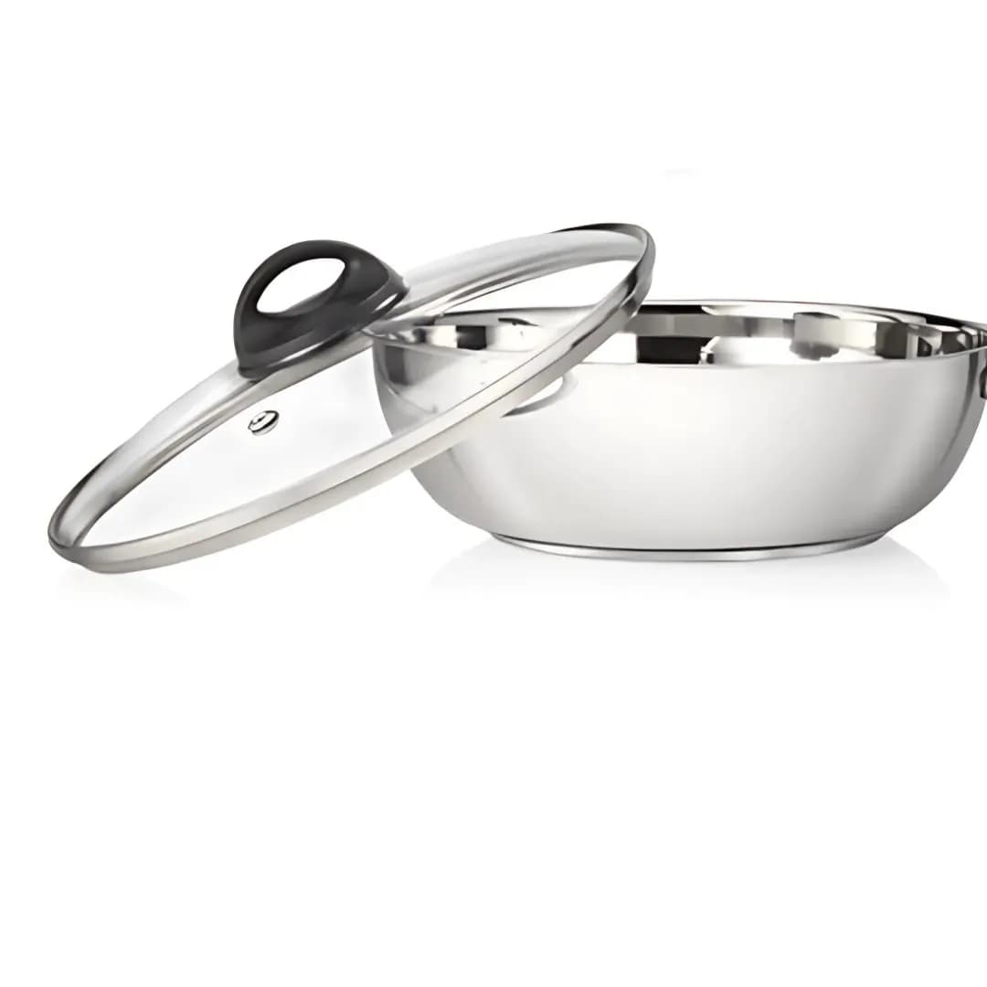 Premier Stainless Steel Kadai With Glass Lid 24 Cm