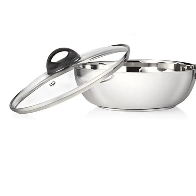 Premier Stainless Steel Kadai With Glass Lid 24 Cm