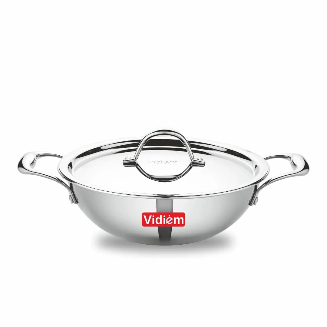 VIDIEM Tristar Stainless Steel Kadai 3.2 Ltr