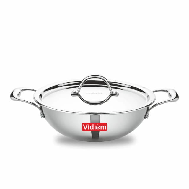 VIDIEM Tristar Stainless Steel Kadai 3.2 Ltr