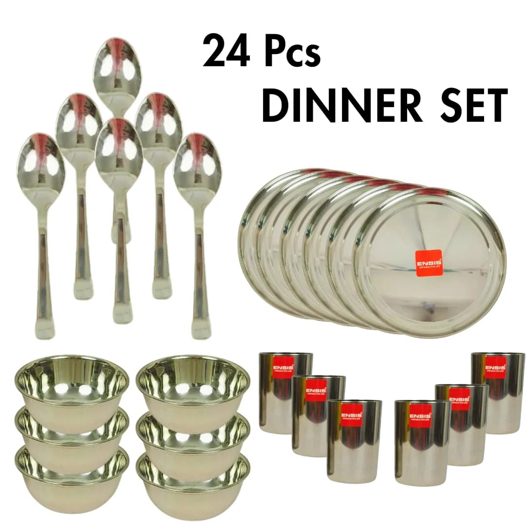 Ensis Stainless Steel 24 Pcs Dinner Set