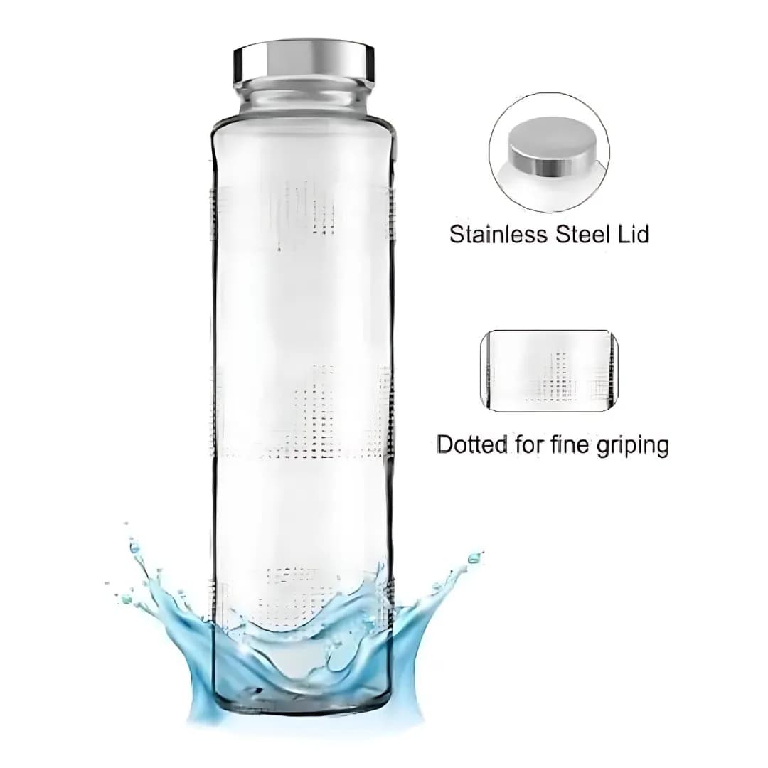 Juices Glass Bottle With Airtight Stainless Steel Lid 500ml