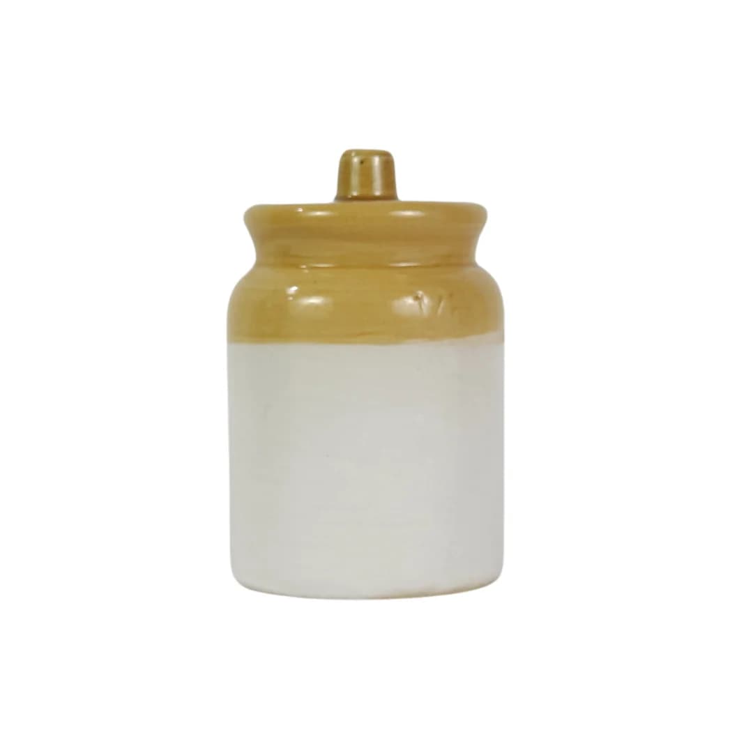 Ceramic Pickle Storage Coffee With White Medium Jar