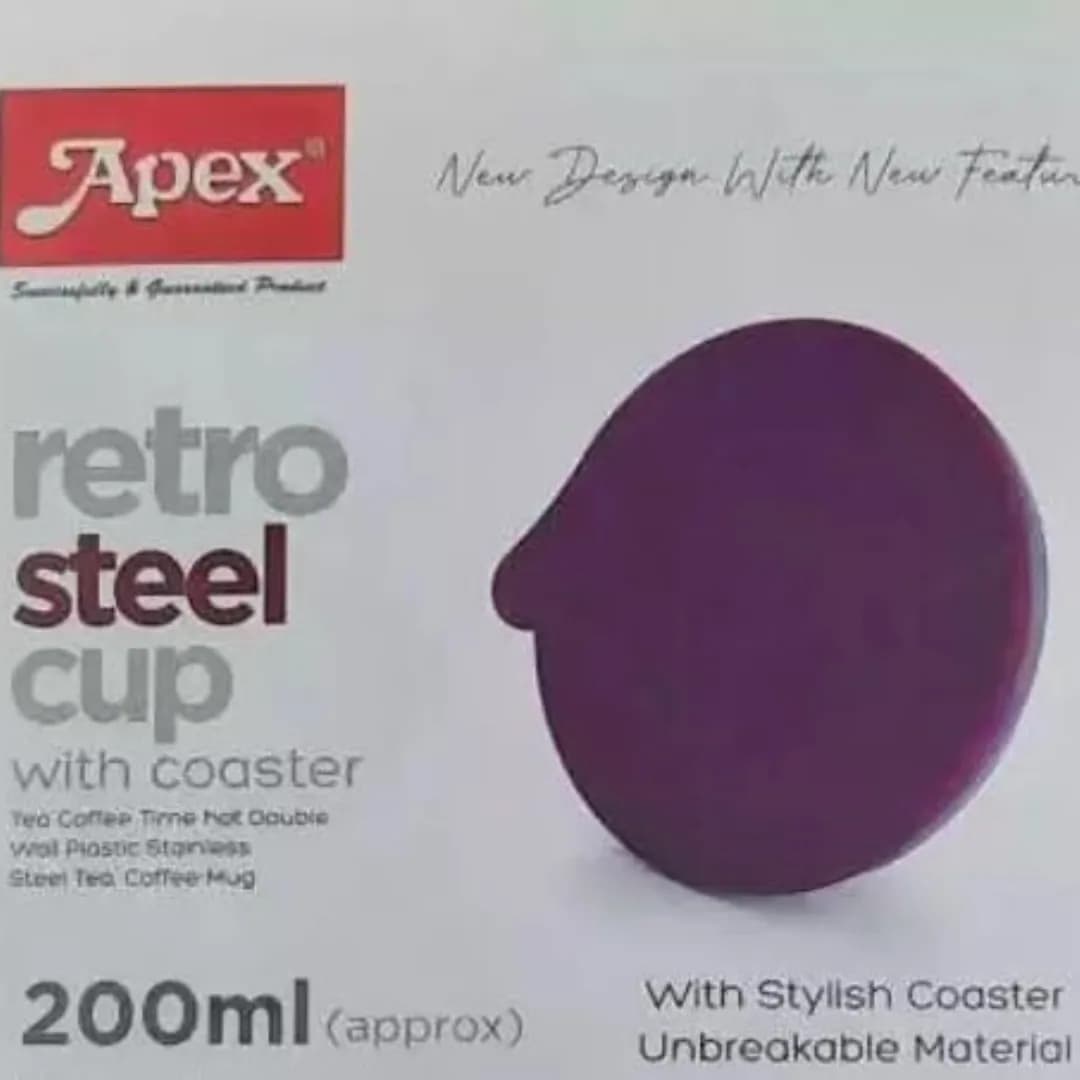 Apex Pro Double Wall Steel Cup 200 ML Purple