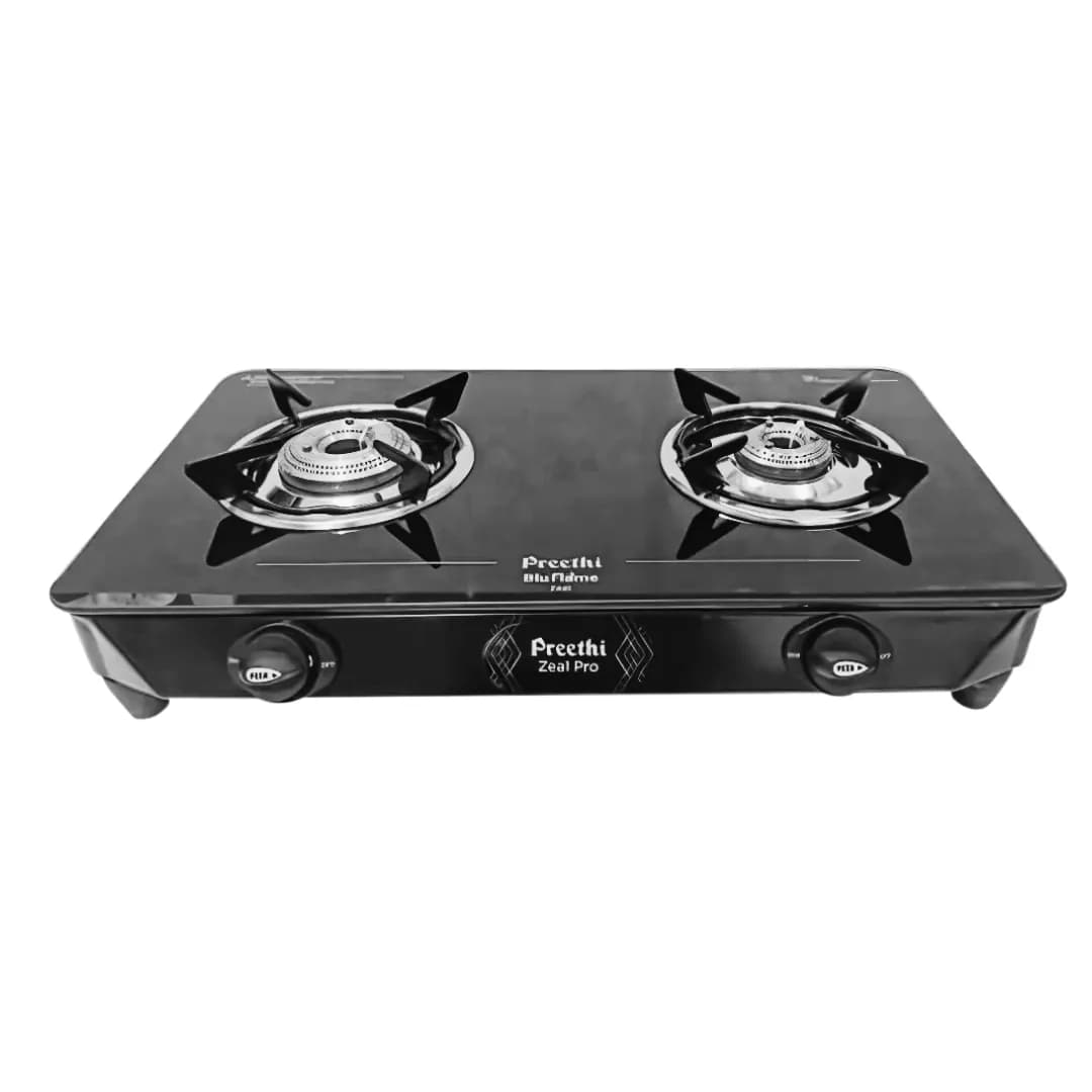 Preethi Zeal Pro Glass Top 2B Black - Gas Stove