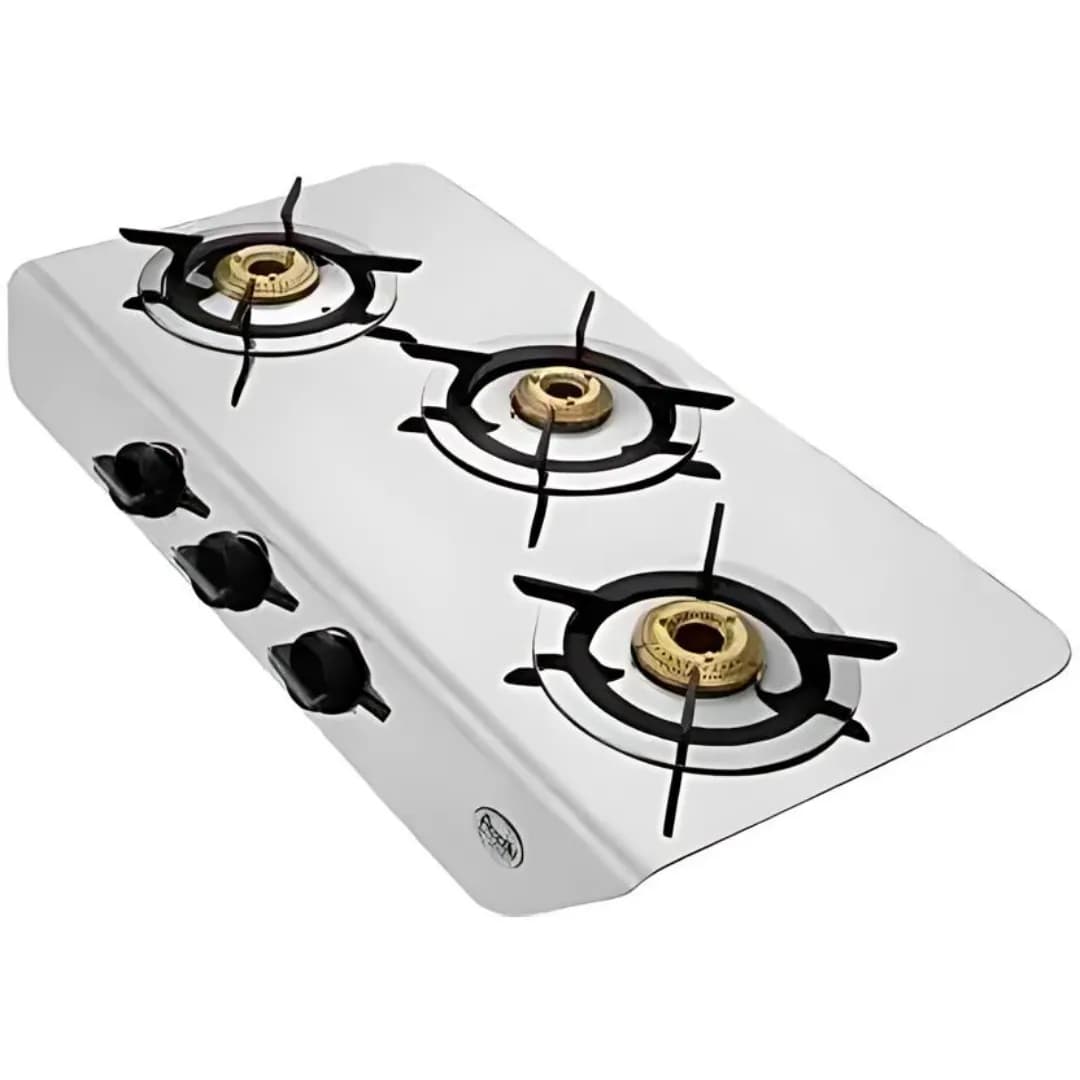 Preethi Stylo Steel 3B Silver Gas Stove