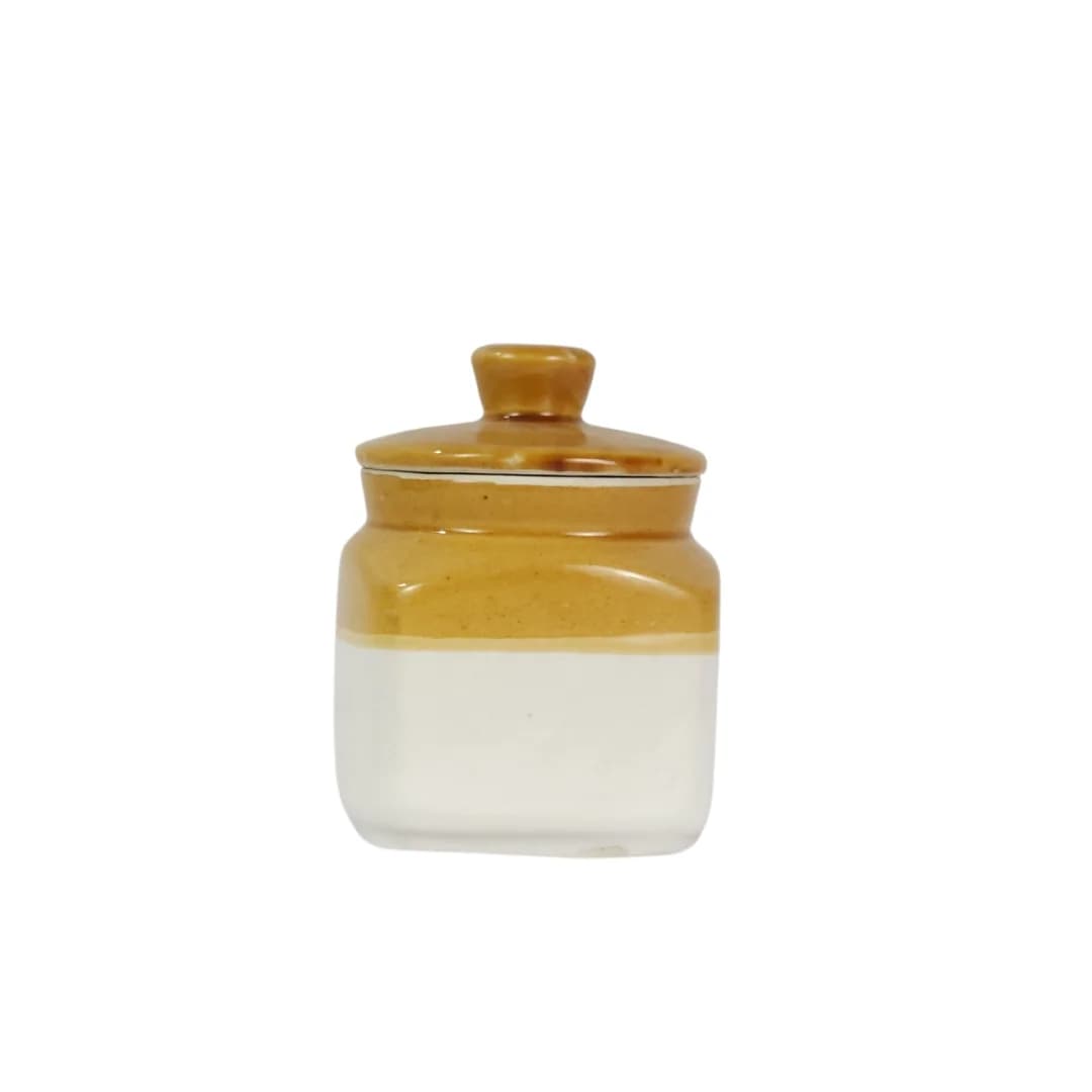 Ceramic Salt Storage Coffee With White Small Jar