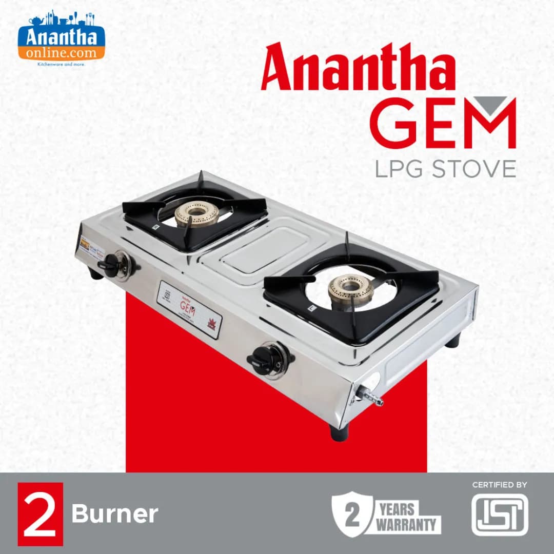 Anantha Gem Stainless Steel 2B Silver - Gas Stove