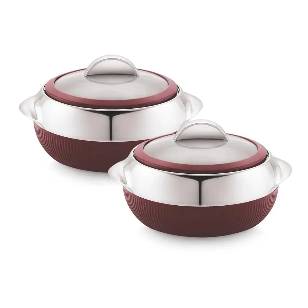 Cello Linea Insulated Casserole Hot Box 1100 ML Brown (Set Of 2 Combo)