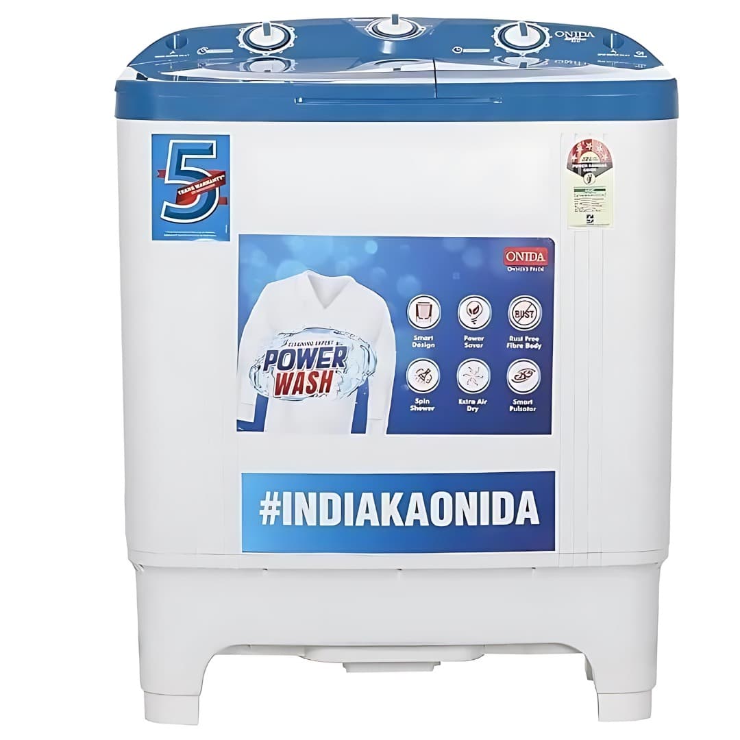 Onida Top Load Semi Automatic Washing Machine 6.5 KG (S65OB-White With Blue Lid)