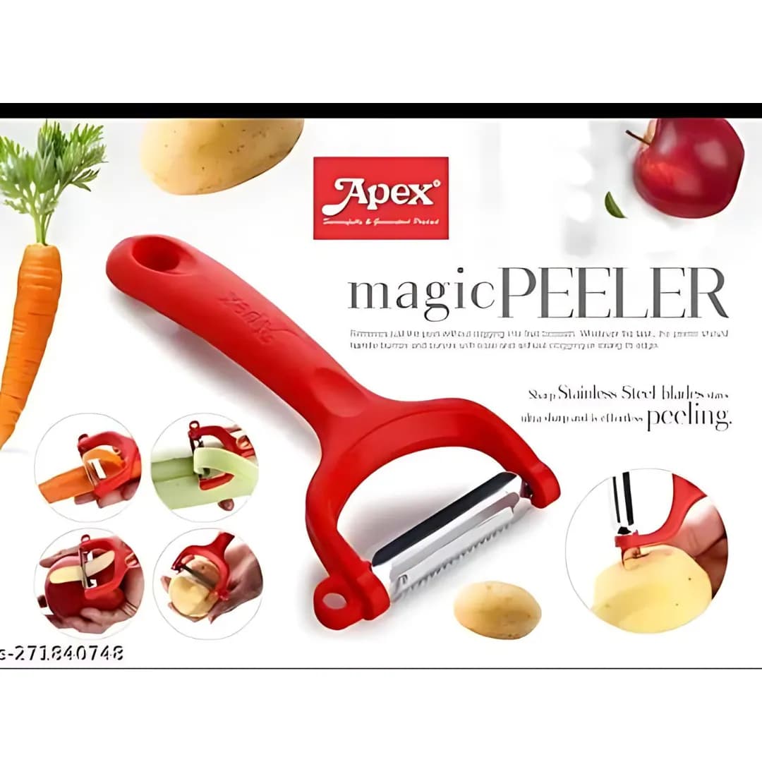 Apex Magic Peeler Stainless Steel With Plastic Handle Red