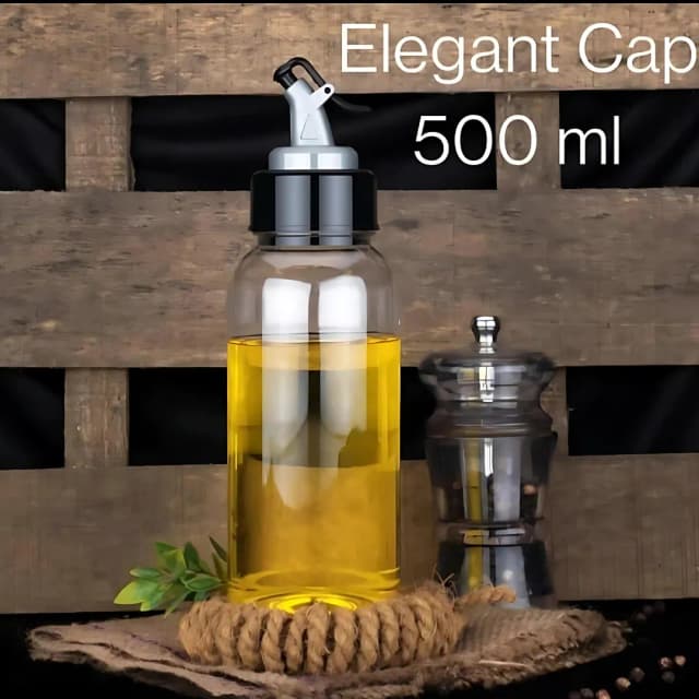 Elegant Oil Dispenser 500 ML Plastic Bottle Black