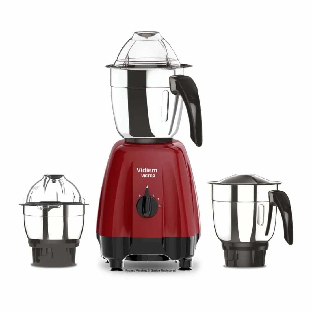 Vidiem Victor 650 W Mixer Maroon 3 Jars