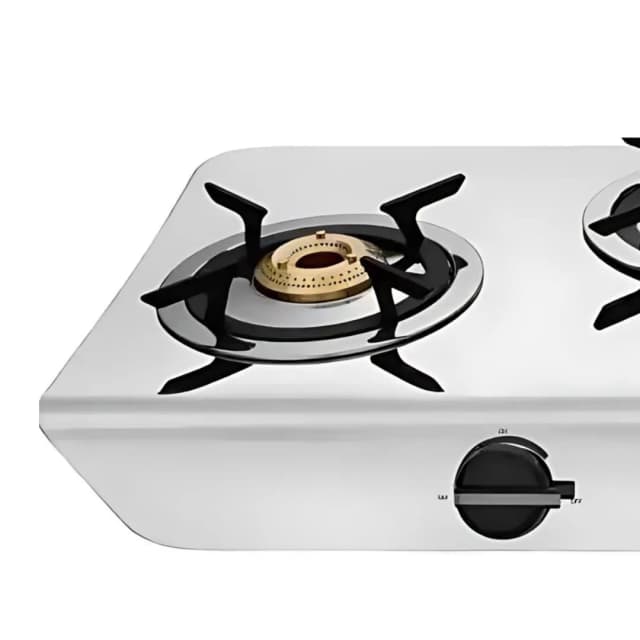 Preethi Stylo Steel 3B Silver Gas Stove