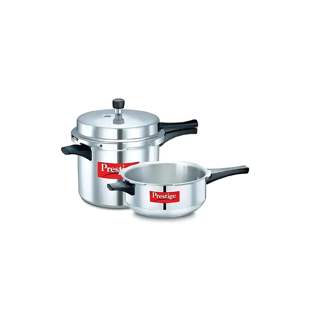 Prestige Popular Aluminium Combo Pressure Cooker ( 5.5 Ltr + 4 Ltr Pressure Pan Without Lid )