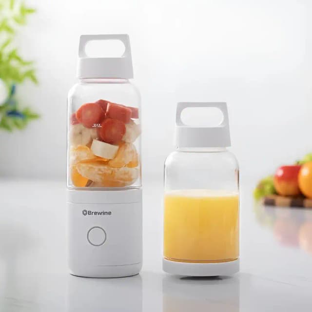 Brewine USB Rechargeable 2-in-1 Portable Blender & Grinder White