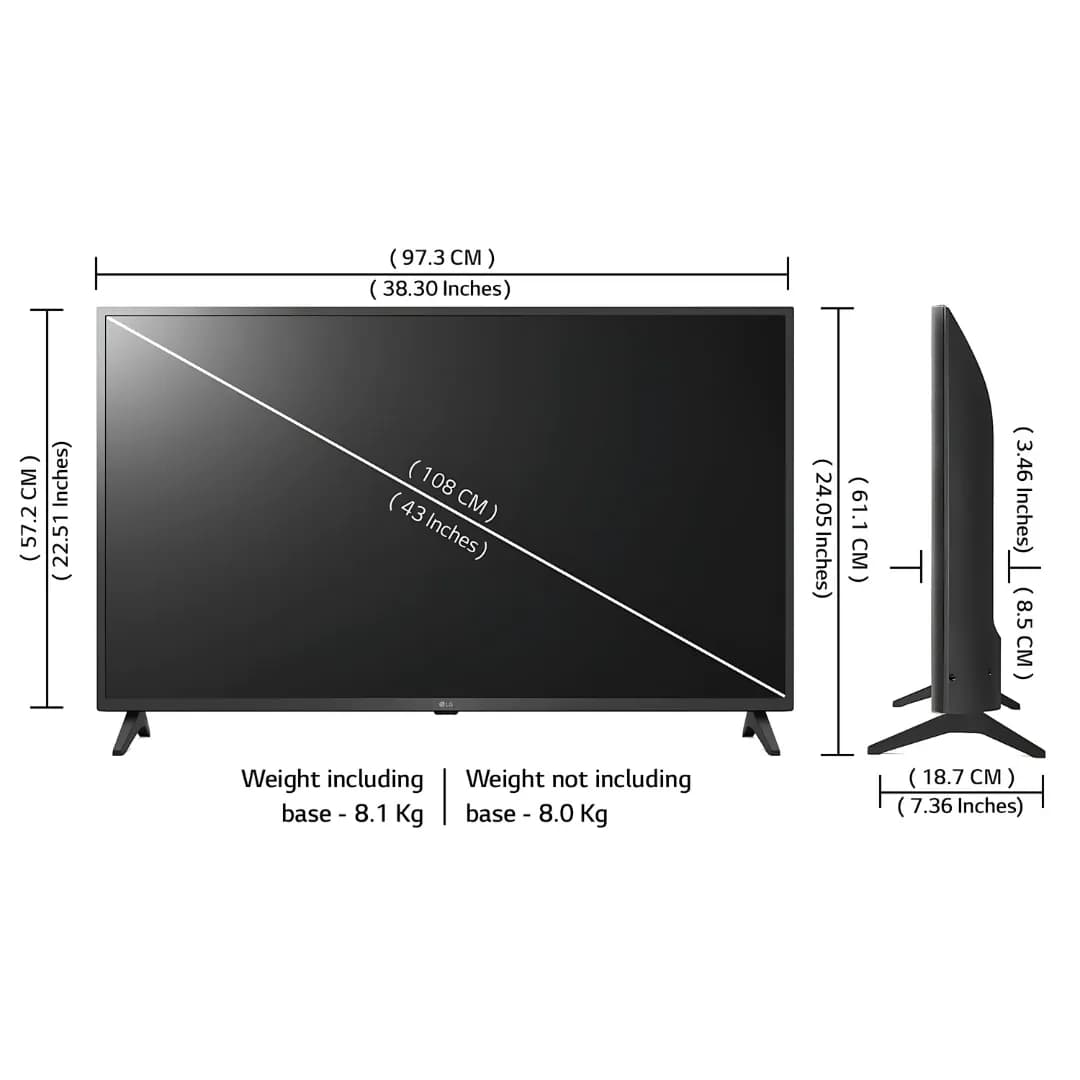 LG 43UQ7500PSF 4K Ultra HD Smart LED 43 Inches TV Ceramic Black