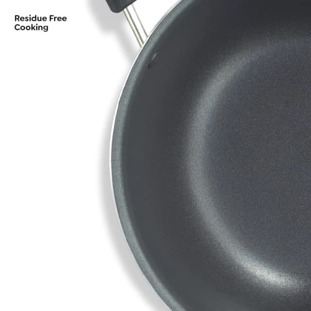 Prestige Omega Select Plus Non-Stick Aluminium Kadai 27 CM With SS Lid (Black)