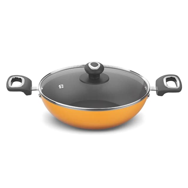 Preethi  Dura Non Stick Kadai 24 CM ( Yellow - Kadai )